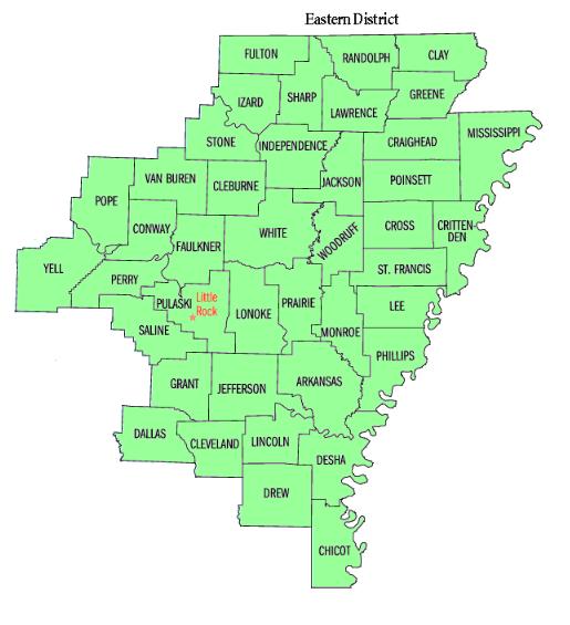 Map of USDC Eastern District of Alabama - Little Rock Division